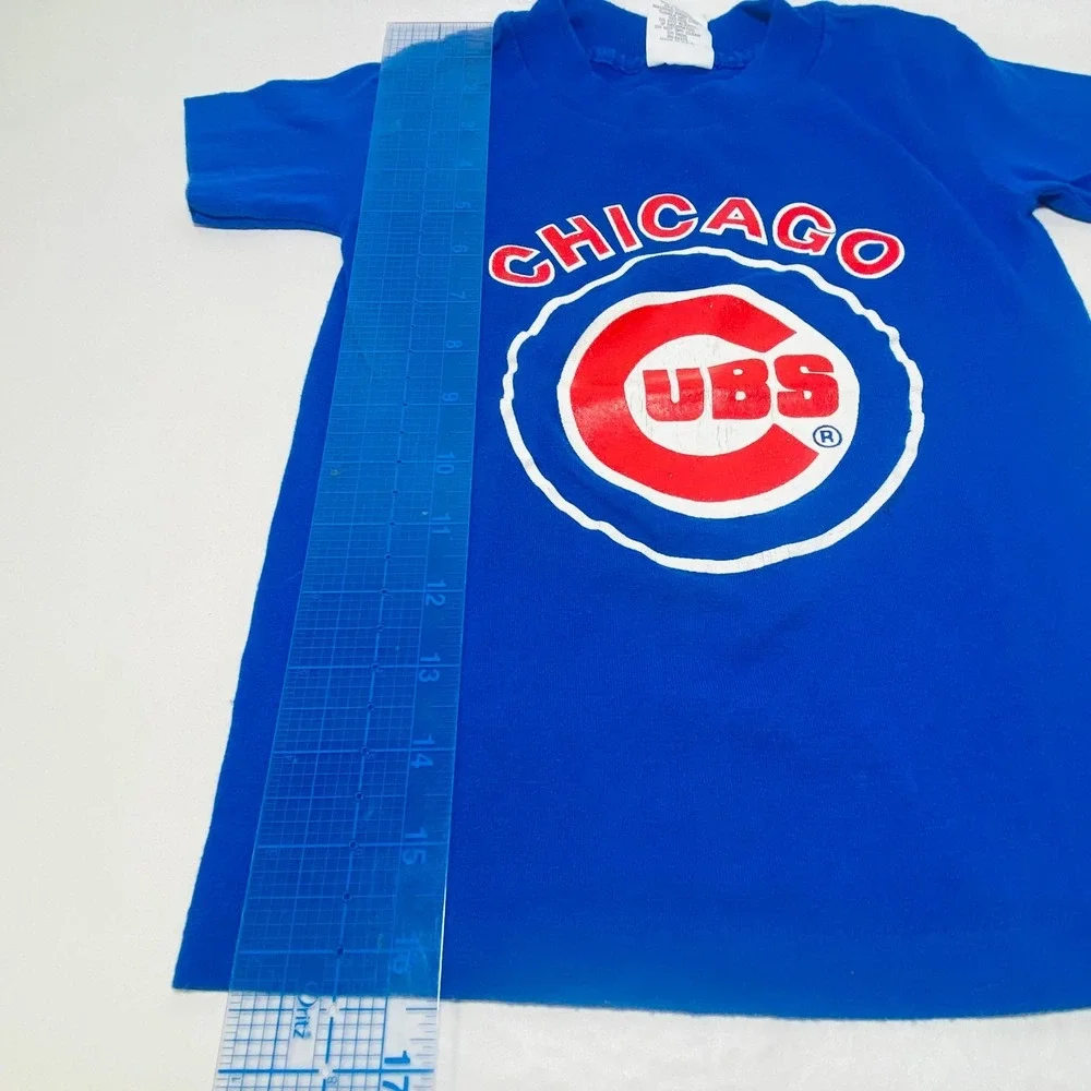 VTG Kids Chicago Cubs Single Stitch T Shirt Small Sunburst‎ Sportswear Baseball